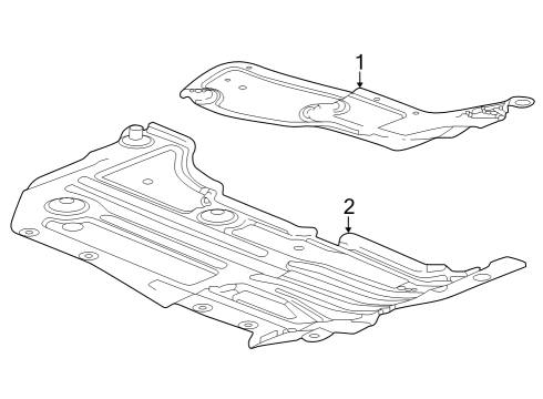 2016 Chevrolet Volt Under Cover & Splash Shields Shield-Front Compartment Splash Diagram for 23363169