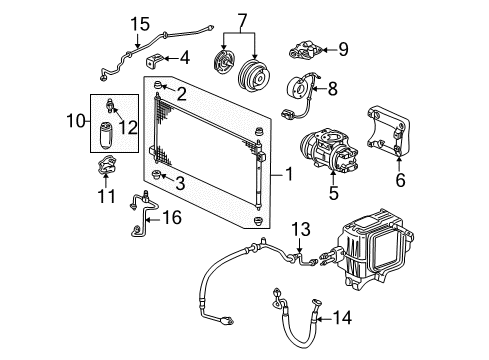1999 Honda Accord A/C Condenser, Compressor & Lines Valve, Suction Service Diagram for 38838P8CA01