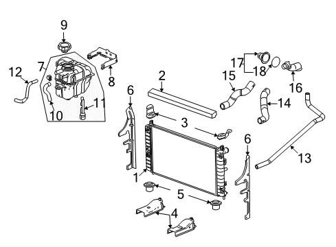 2006 Pontiac G6 Radiator & Components Water Outlet Assembly Diagram for 12581647