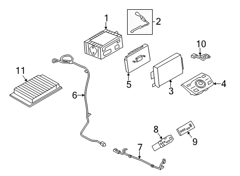 2014 Ford Escape Navigation System GPS Antenna Diagram for CJ5Z10E893F