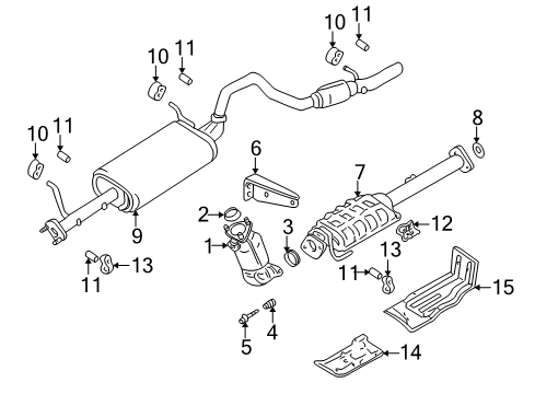 2002 Chevrolet Tracker Exhaust Components Exhaust Pipe (On Esn) Diagram for 30027730