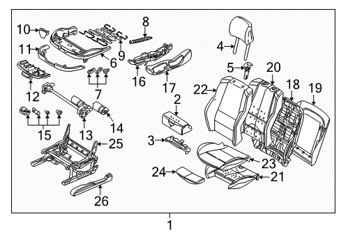 1999 BMW 323i Front Seat Components Engine, Seat Angle Adjustment Diagram for 52108251498