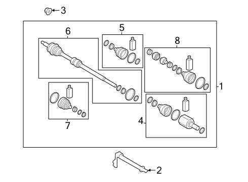 Drive Axles - Front Pac K Diagram for 49535M7700