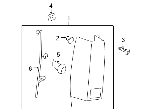2012 Cadillac Escalade Bulbs Lamp Asm-Tail Diagram for 22884385
