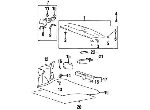 1995 Hyundai Accent Interior Trim - Rear Body DAMPER-Covering Shelf Side Diagram for 8592924220