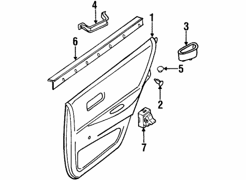 2005 Nissan 350Z Door & Components Weatherstrip-Rear Door Inside, LH Diagram for 828351E400