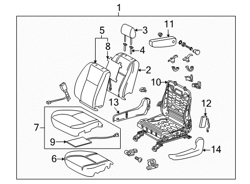 2006 Toyota Tundra Front Seat Components Cushion Cover Diagram for 710710C260B4