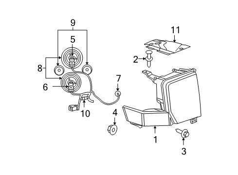 2010 Jeep Commander Bulbs Bulb Diagram for L003057K