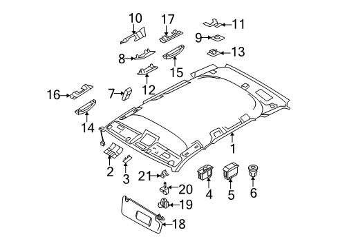 2005 BMW X3 Sunroof Counter-Plt., Suspension.Loop Dividing Net, Front Diagram for 51443413426