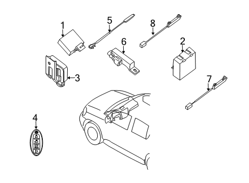 2008 Infiniti QX56 Keyless Entry Components Keyless Entry-Control Module Diagram for 285959FD0A