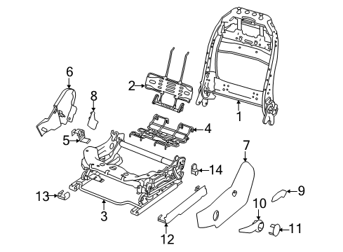 2013 Dodge Dart Tracks & Components Shield-Driver INBOARD Diagram for 5LJ27DX9AA