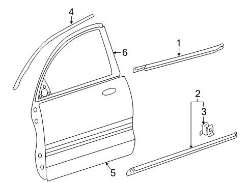 2010 Kia Optima Exterior Trim - Front Door MOULDING Assembly-Front Door Diagram for 877122G000