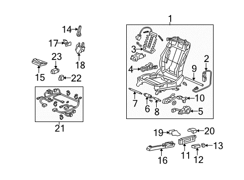 2009 Acura TSX Power Seats Cover, Rear Foot (Premium Black) Diagram for 81106TA0000ZE
