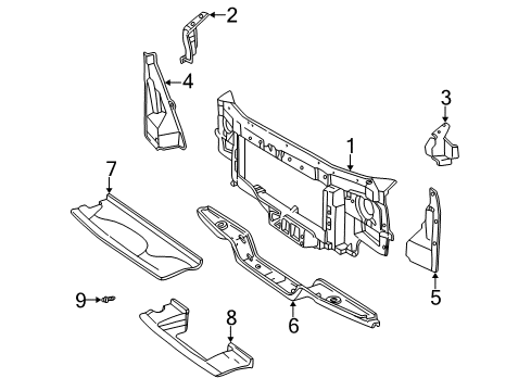 1998 Chevrolet P30 Radiator Support Baffle-Radiator Air Lower Diagram for 15029978