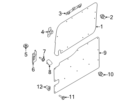 2018 Ford Transit-150 Interior Trim - Side Loading Door Upper Cover Side Bracket Diagram for BK2Z99403D50A