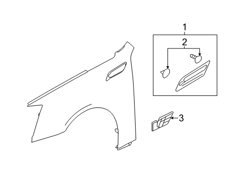 2013 Cadillac CTS Exterior Trim - Fender Grille Diagram for 20881029