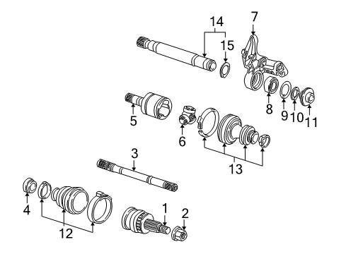 2001 Saab 9-5 Drive Axles - Front Ring, Front Wheel Drive Intermediate Shaft Bearing Retainer Diagram for 92152060