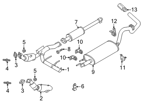 2021 Ford F-150 Exhaust Components BRACKET Diagram for ML3Z5260B