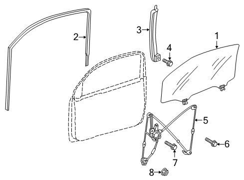 2015 Scion iQ Door & Components Run Channel Diagram for 6815174021