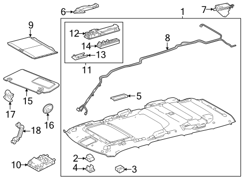 Interior Trim - Roof Sunvisor Cover Diagram for 7431708030B0