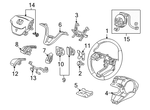 2011 Honda CR-V Steering Column & Wheel, Steering Gear & Linkage Grip (Graphite Black) Diagram for 78501SWAJ61ZA
