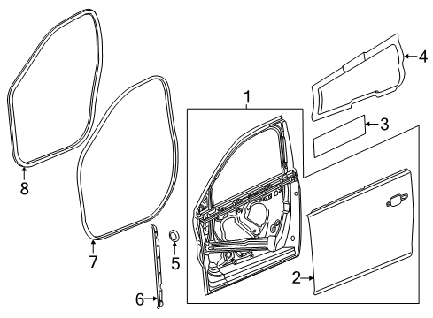 2016 Chevrolet Malibu Front Door Front Weatherstrip Diagram for 23295056
