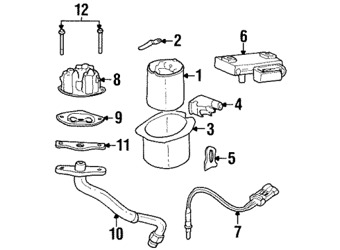 1994 Oldsmobile Achieva Emission Components Gasket-EGR Valve Diagram for 24503788