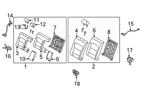 2021 Hyundai Elantra Rear Seat Components BOARD-RR SEAT A/REST Diagram for 89942AA000NNB