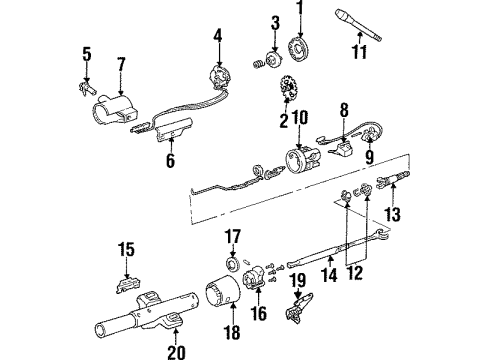 Steering Column Assembly Rod-Dimmer Switch Actuator Diagram for 26002904