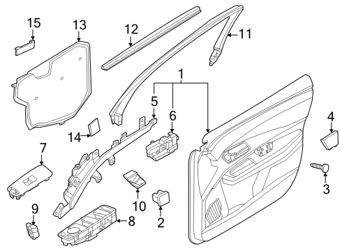 Interior Trim - Front Door Screw-Tapping Diagram for 085666302A