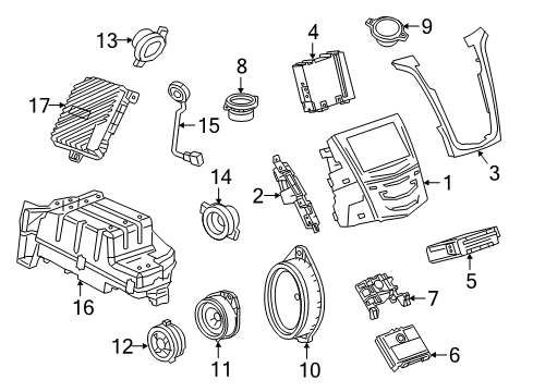 2017 Cadillac Escalade ESV Navigation System Amplifier Diagram for 84503467