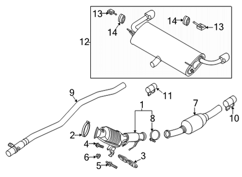 2021 Ford Escape Exhaust Components MUFFLER ASY Diagram for LX6Z5230V
