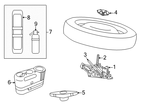 2018 Chrysler 300 Jack & Components Jack Diagram for 68054373AD
