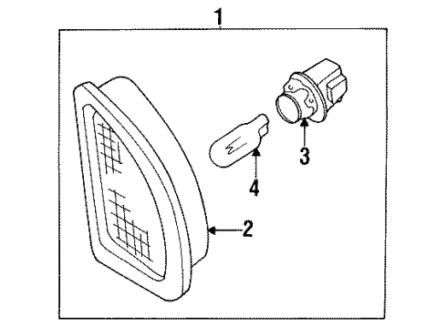 1993 Nissan Altima Bulbs Lamp Assembly-Licence, LH Diagram for 265150E700
