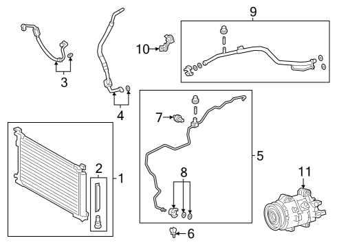 2021 Lexus UX200 Air Conditioner Bracket, Cooler Diagram for 8868812A40