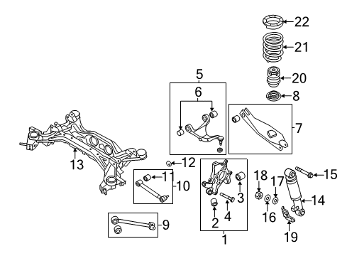 2012 Kia Sorento Rear Suspension, Lower Control Arm, Upper Control Arm, Stabilizer Bar, Suspension Components Rear Shock Absorber Assembly Diagram for 553101U500
