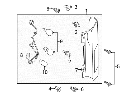 2017 Ford Transit-150 Combination Lamps Tail Lamp Assembly Diagram for CK4Z13404J