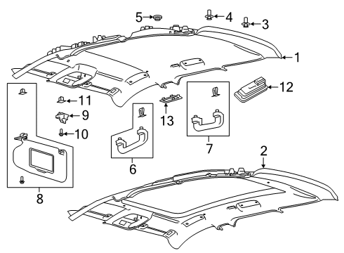2020 Lincoln Corsair Interior Trim - Roof RETAINER - SUN VISOR Diagram for LJ6Z7804132AA