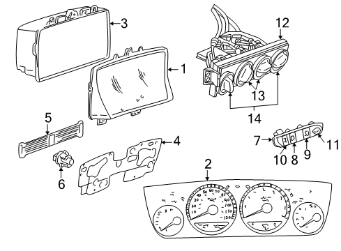 2000 Plymouth Neon Cluster & Switches Control-Heater Diagram for 4885337AA