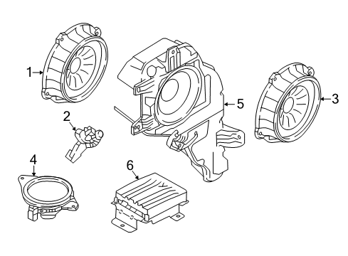 2018 Hyundai Tucson Sound System Tweeter Speaker Assembly, Right Diagram for 96311D3000