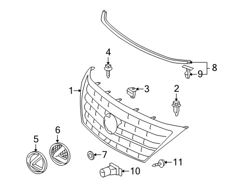 2011 Lexus LX570 Parking Aid Nameplate Diagram for 7547360171