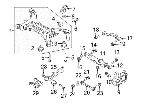 2010 Saab 9-3X Rear Suspension Knuckle Nut Diagram for 11094488