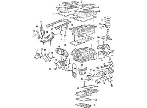 2001 BMW 740i Engine Parts, Mounts, Cylinder Head & Valves, Camshaft & Timing, Oil Pan, Oil Pump, Crankshaft & Bearings, Pistons, Rings & Bearings, Variable Valve Timing Piston Ring Set Mahle Diagram for 11259071606