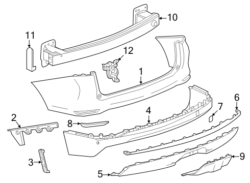 Bumper & Components - Rear Impact Bar Diagram for 23462897