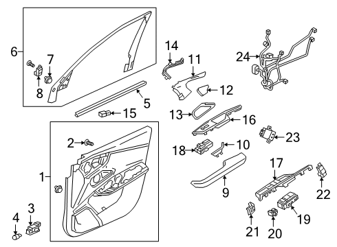 2020 Acura RDX Power Seats Weatherstrip, Front Right Dr Diagram for 72335TJBA01
