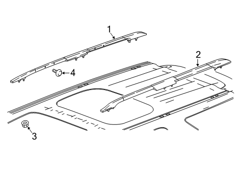 2020 Chevrolet Traverse Luggage Carrier Side Rail Plug Diagram for 84122996