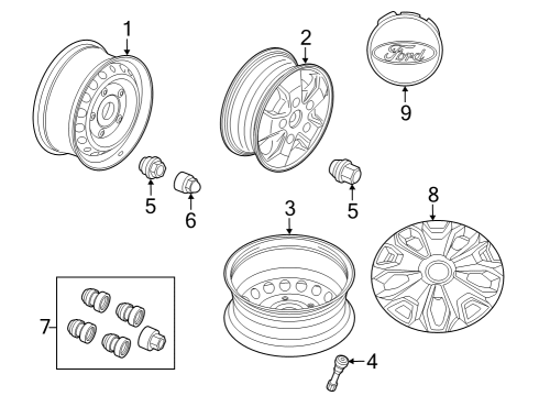 Wheels, Covers & Trim Wheel, Alloy Diagram for CK4Z1007E