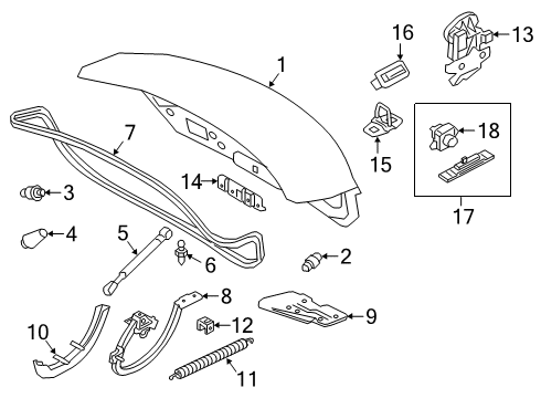 2017 Alfa Romeo Giulia Trunk Lid & Components Screw-HEXAGON FLANGE Head Diagram for 6106058AA