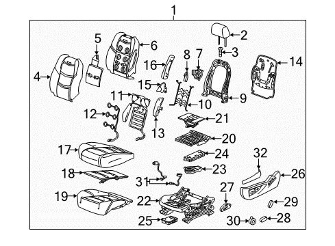 2019 Cadillac Escalade Heated Seats Control Module Diagram for 13523767