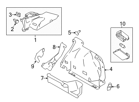 2019 Nissan Rogue Sport Interior Trim - Quarter Panels Room Lamp Assy-Luggage Diagram for 264902FJ1A